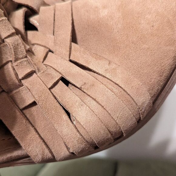 NWOT Rebels Levi Suede Cutout Block Heel Mules Tan - Picture 10 of 10